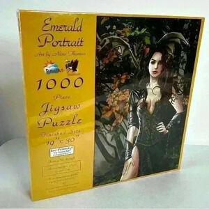 Sealed BNIB 1000 pc Goth  Tattoo Woman Emerald Halloween Jigsaw Puzzle 20" x 27"